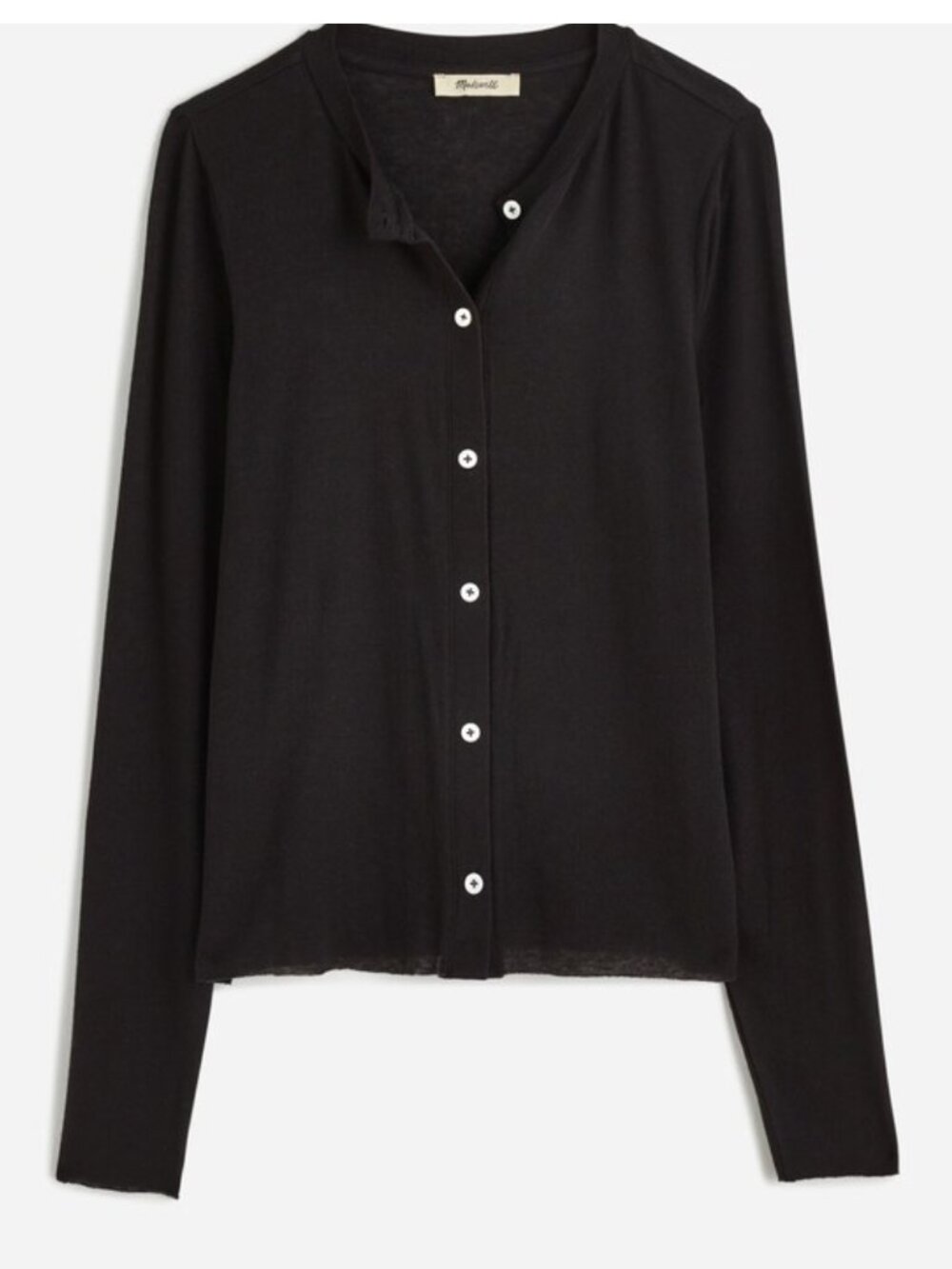Madewell Wool Blend Crewneck Cardigan Black NWT